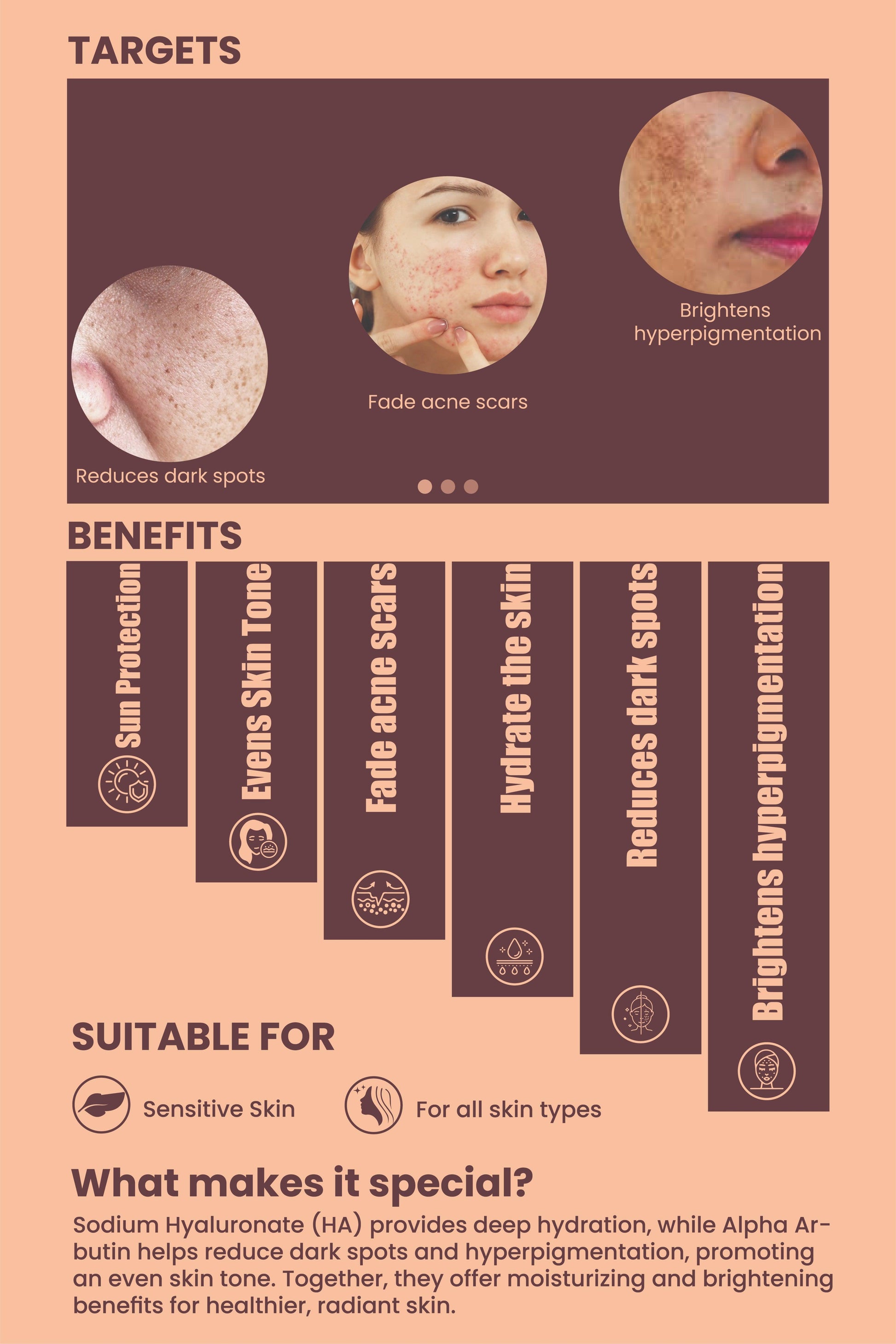 Rossia Vitamin C 10% Brightening Serum for glowing skin. Helps fade dark spots, brighten complexion, and improve skin tone.